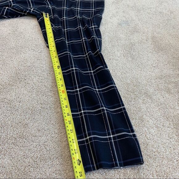 LAFAYETTE 148 NWOT New York Navy Clinton Plaid check Straight Leg Dress Pants 8 - Picture 11 of 14